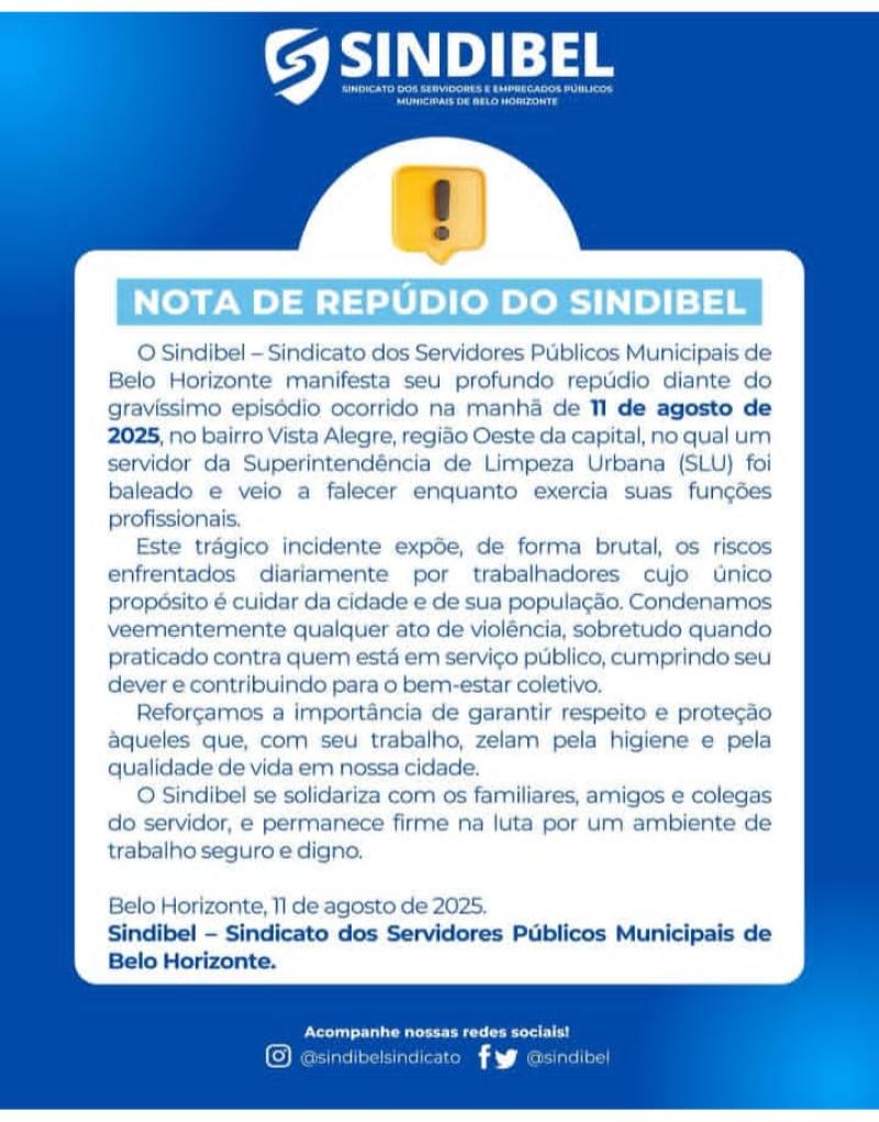 Nota de Repúdio - SINDIBEL